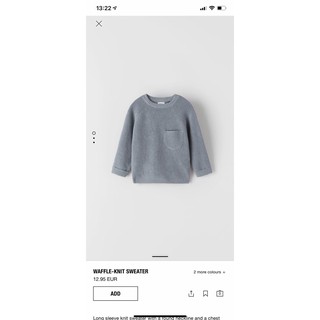 Áo len trơn Zara BT màu xanh ghi