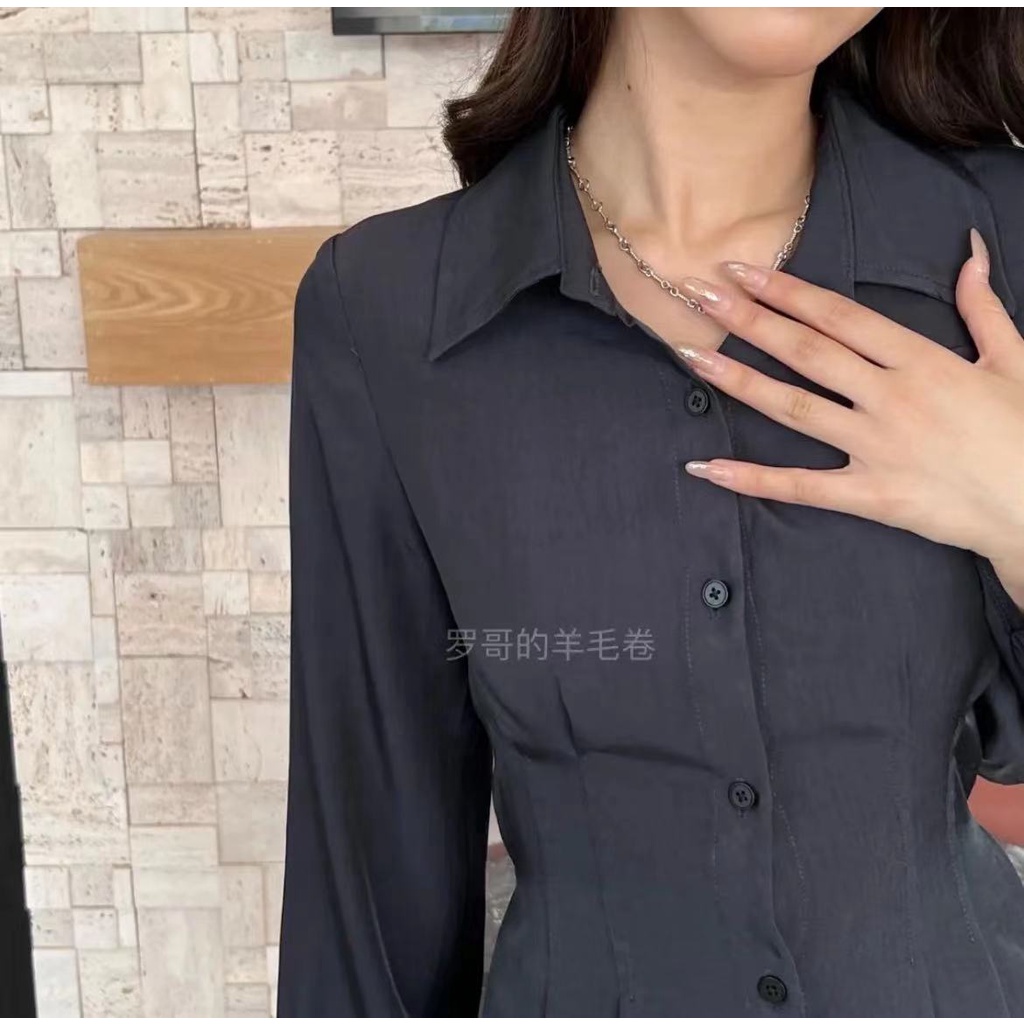 Set sơmi tay dài ôm eo tôn dáng