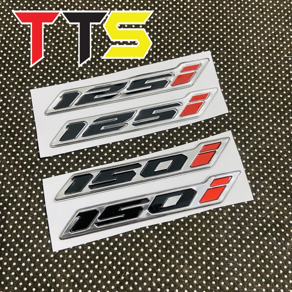 Một cặt tem 125i, 150i thái lan chất liệu nhựa cứng dán trang trí xe máy siêu nổi bật