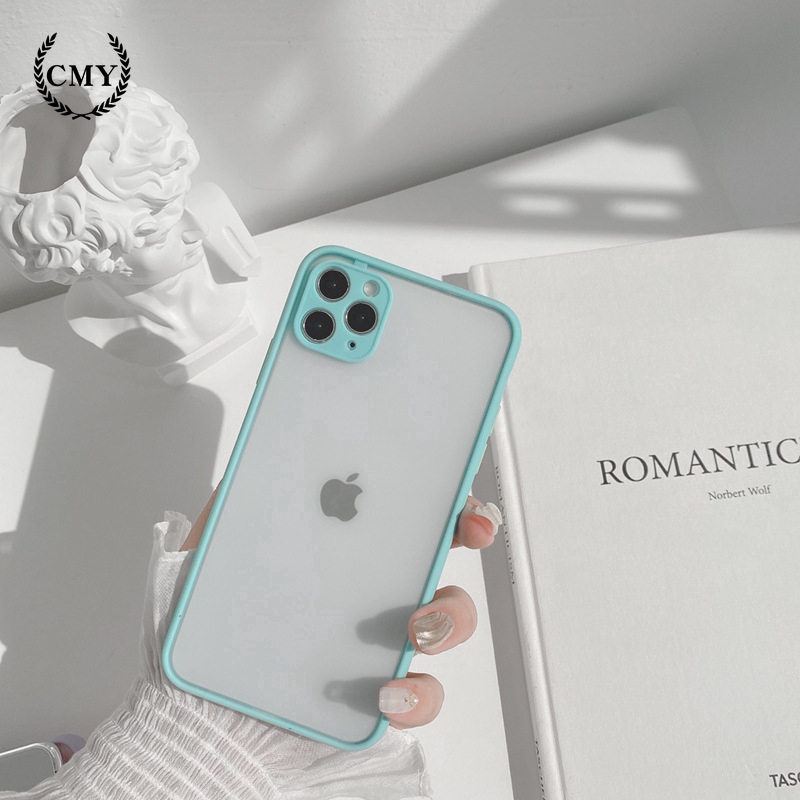 Ốp điện thoại trong mờ viền khác màu độc đáo đẹp mắt cho iPhone11/11Pro 11pro Max X XR XS XS MAX 7 8 plus SE | BigBuy360 - bigbuy360.vn