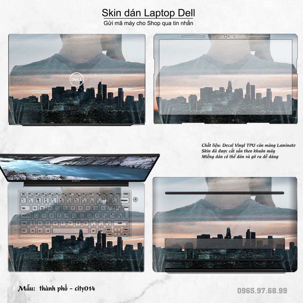 Skin dán Laptop Dell in hình thành phố nhiều mẫu 3 (inbox mã máy cho Shop)