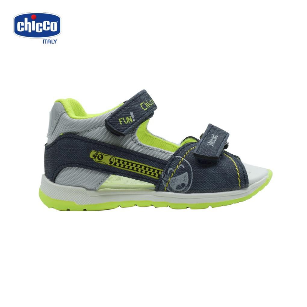 Sandal mát-xa chân bé quai dính viền xanh cốm Chicco - Xanh Navy