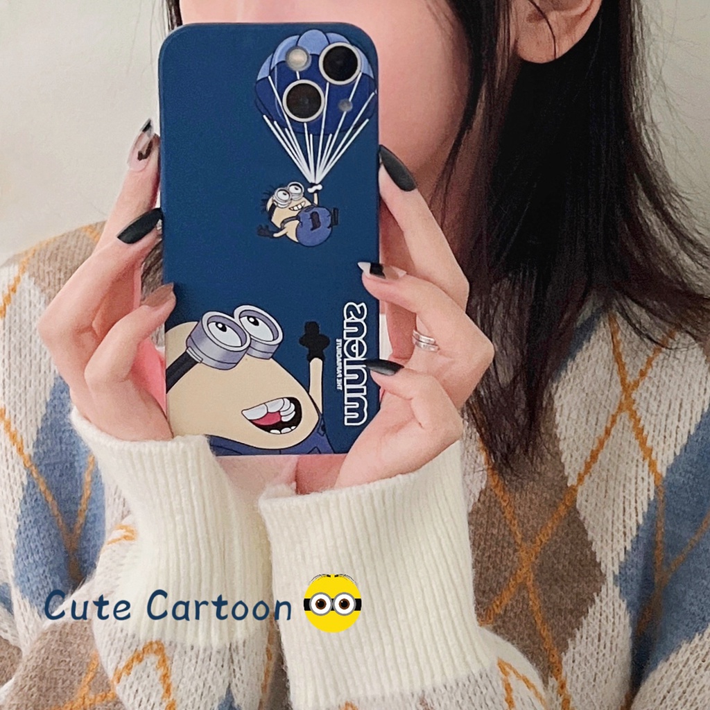 Pola samping pria kuning kecil case iphone 13 12 11 pro max X Xs max XR 7 8 plus se2020 square all-inclusive soft casing iphone