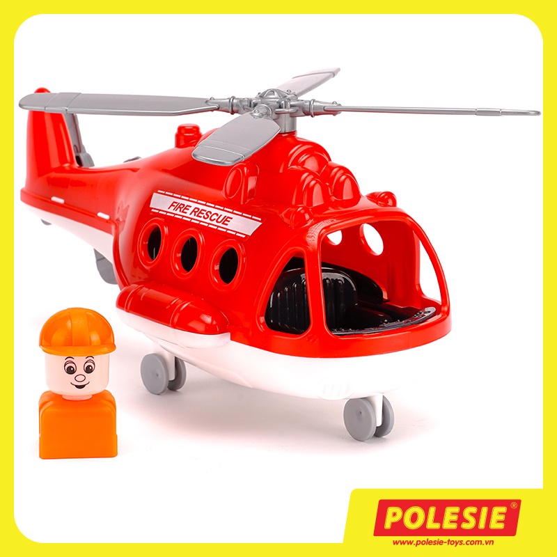 Đồ chơi Polesie chính hãng, Đồ Chơi Mô Hình Máy Bay Trực Thăng Cảnh Sát Cứu Hỏa, Nhựa ABS An Toàn Nhập Khẩu Châu Âu
