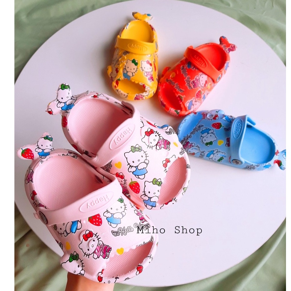 Dép Sục Có Quai Kitty Chống Trượt Êm Chân Cho Bé Gái Mihoshop