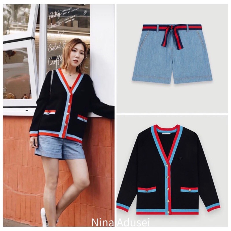 áo khoác cardigan cổ chữ V gucci