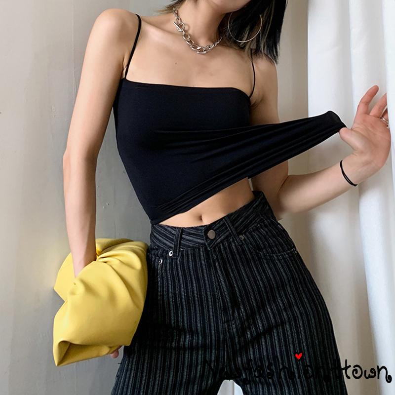 Áo Lót Hai Dây Màu Sắc Trơn Có Đệm Ngực Gợi Cảm Cho Nữ