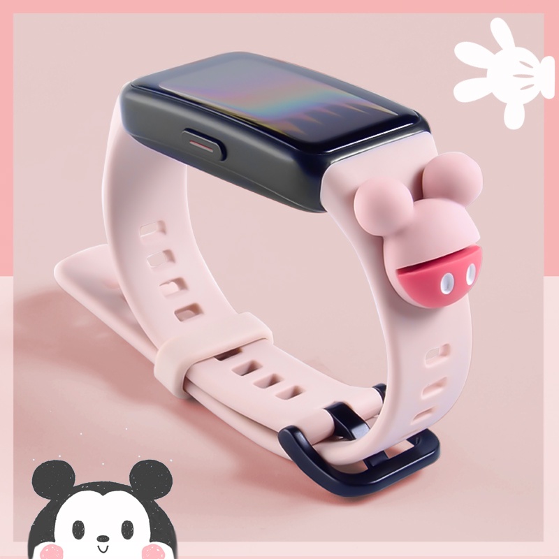 Dây đeo silicone hình hoạt hình cho đồng hồ thông minh Huawei Band 6