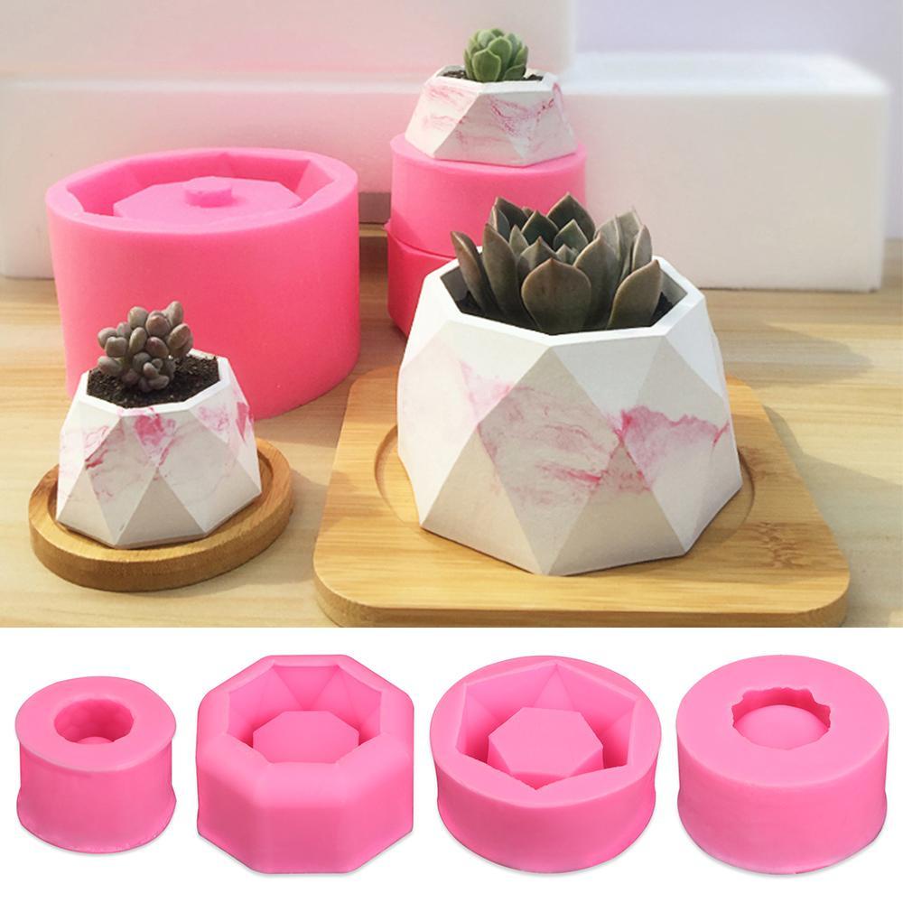 LAKAMIER Khuôn Làm Chậu Hoa Resin Thủ Công Bằng Resin Pha Lê