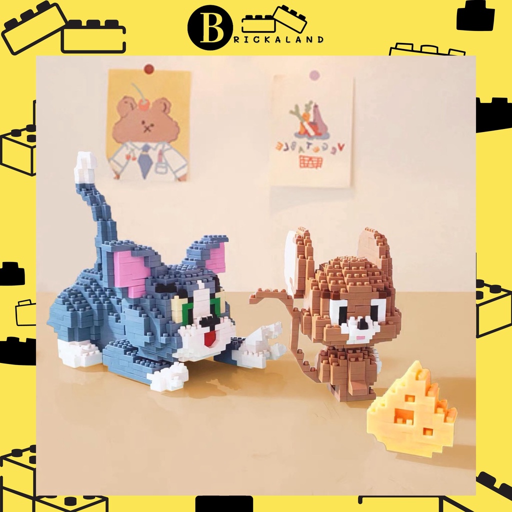 Đồ chơi lắp ráp Nhân vật hoạt hình Tom Jerry quà tặng dễ thương lego nonlego đồ chơi cho bé đồ chơi thông minh