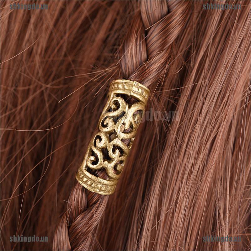 Set 10 vòng kim loại bện tóc thời trang