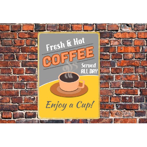 Tranh Thiếc ~A4 "Quán Coffee,Cafe" V5