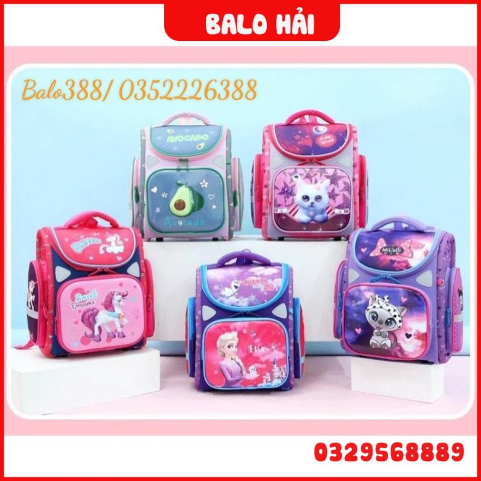Balo chống gù cao cấp cho bé gái cấp 1, cặp sách chống nước siêu mềm đẹp, siêu nhẹ , chống nước