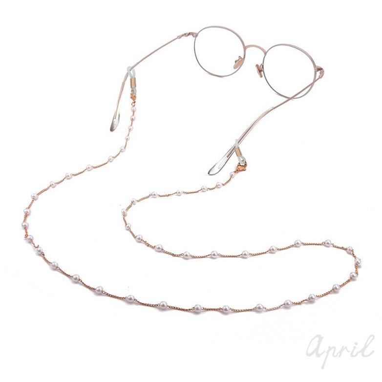 [April] Ngọc trai xu hướng kính kim loại dây chuyền chuỗi mặt nạ Dây chuyền nữ thời trang hợp phù 811
