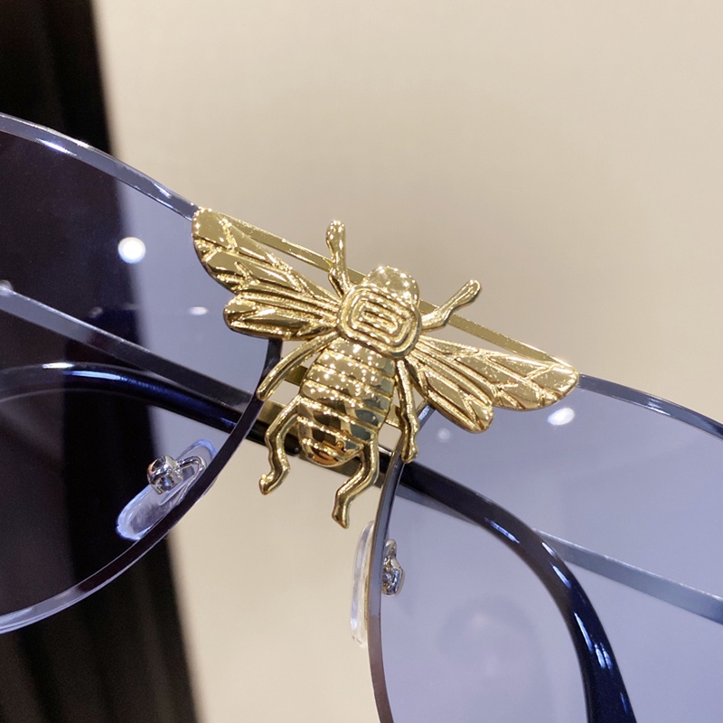 Kính Mát Gọng Kim Loại Hình Con Ong Phong Cách Retro Cho Nam Và Nữ