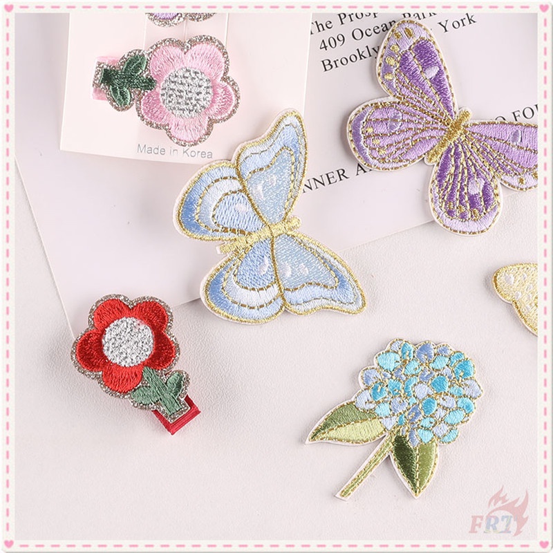 Miếng vá ủi quần áo họa tiết bươm bướm và hoa xinh xắn diy