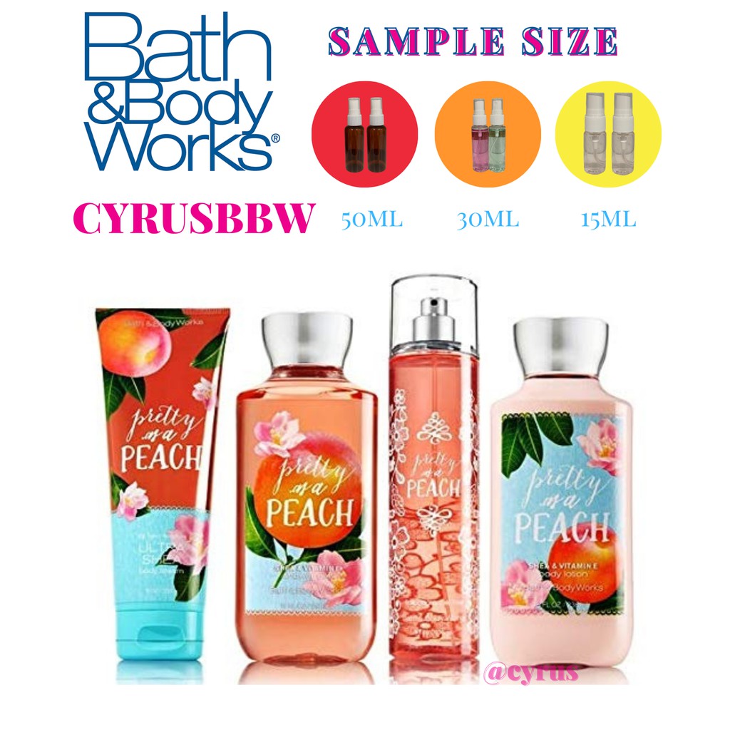 Bộ Sản Phẩm Mist Xịt Toàn Thân,Gel Tắm, Lotion Bath &amp; Body Works Pretty As A Peach Từ Mỹ