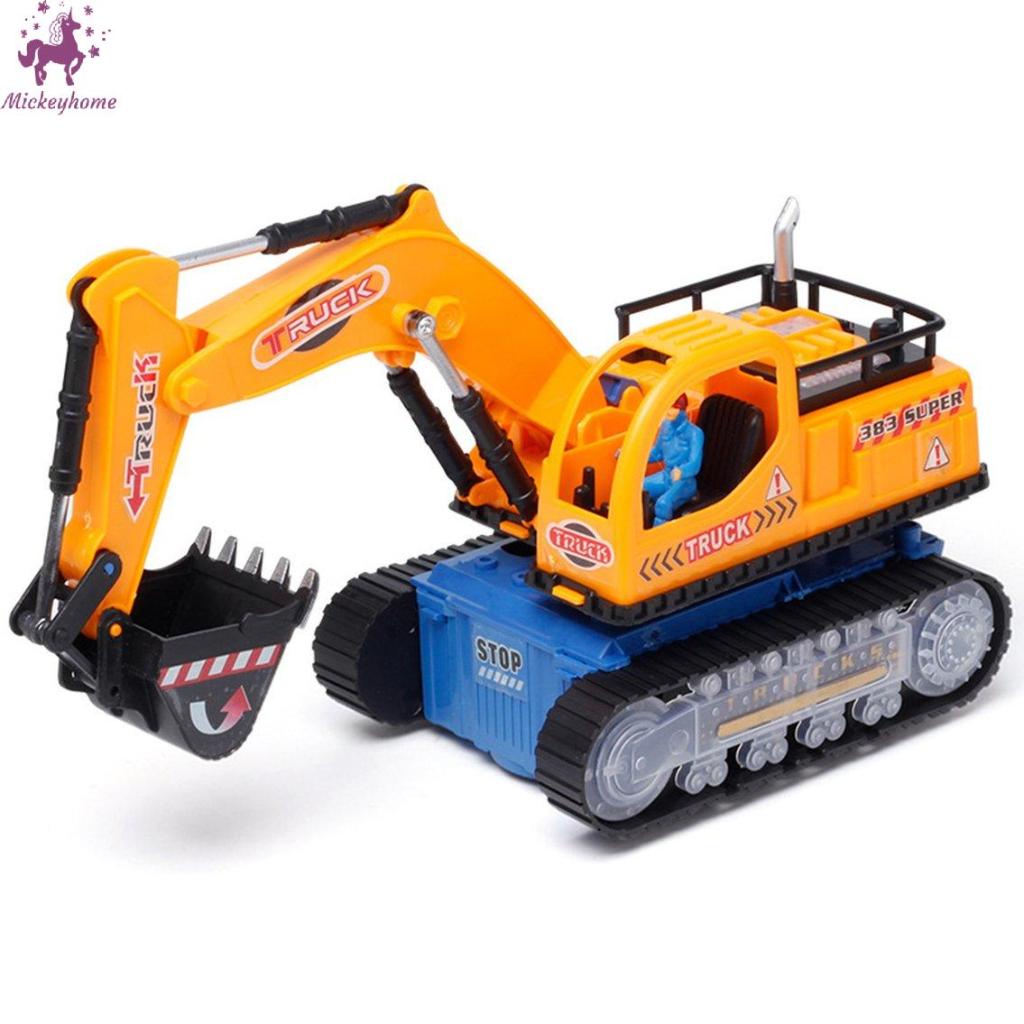 Đồ chơi ô tô mô hình các loại xe xây dựng: máy xúc, xe tải, cần cẩu Mô hình xe xúc đất có đèn LED và nhạc Cho Bé-Nhựa ABS An Toàn