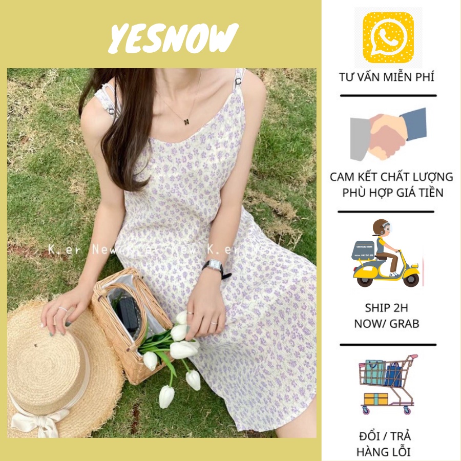 Đầm - váy hai dây hoa nhí - Váy 2 dây xuông dáng dài chất mát - Váy 2 dây hoa nhí nhiều màu thời trang ulzzang