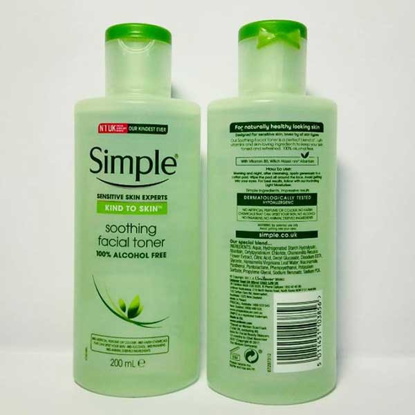 Nước hoa hồng simple [Dùng Là Mê-Hàng Auth] Nước hoa hồng Simple Kind to Skin Soothing Facial Toner (mẫu mới)