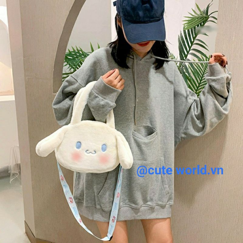 Túi Đeo Chéo Lông Mềm Cinnamoroll Đáng Yêu