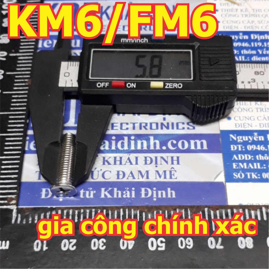 bulong bu lông vít Kake M6 GB819 KM6 FM6 inoc inox 4 chấu đầu +, đầu tròn, phẳng dài 10mm~80mm kde5051