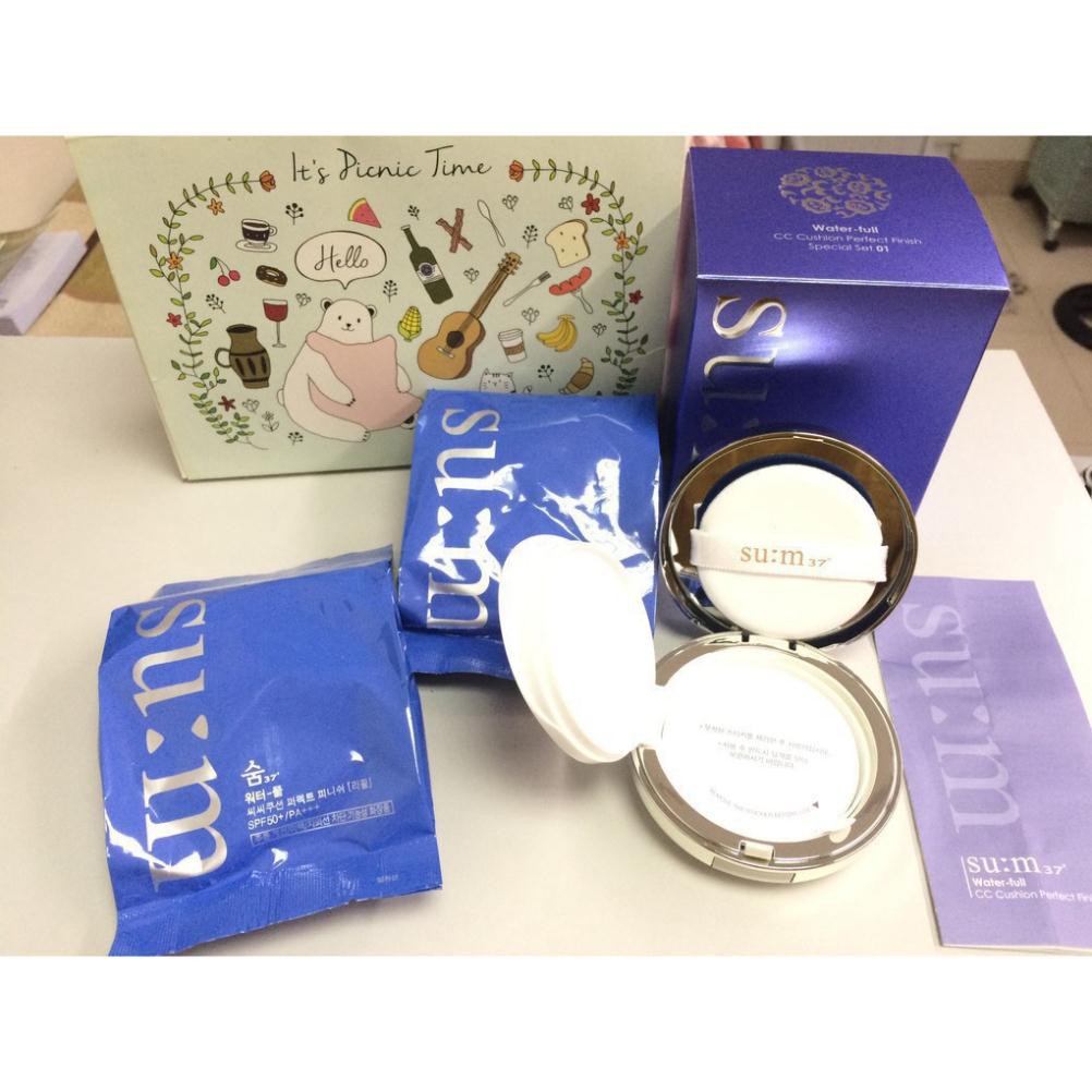 trieuphan89 Set Phấn Nước Sum37 Waterfull CC Cushion Perfect Finish Special Set 3pcs trieuphan89