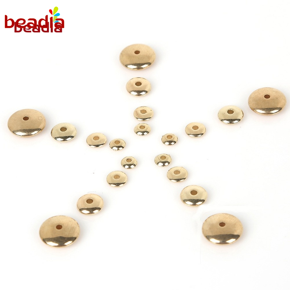 Hạt cườm xỏ lỗ Beadia hình bánh xe tròn phẳng bằng nhựa dùng để tự làm trang sức vòng tay và dây chuyền