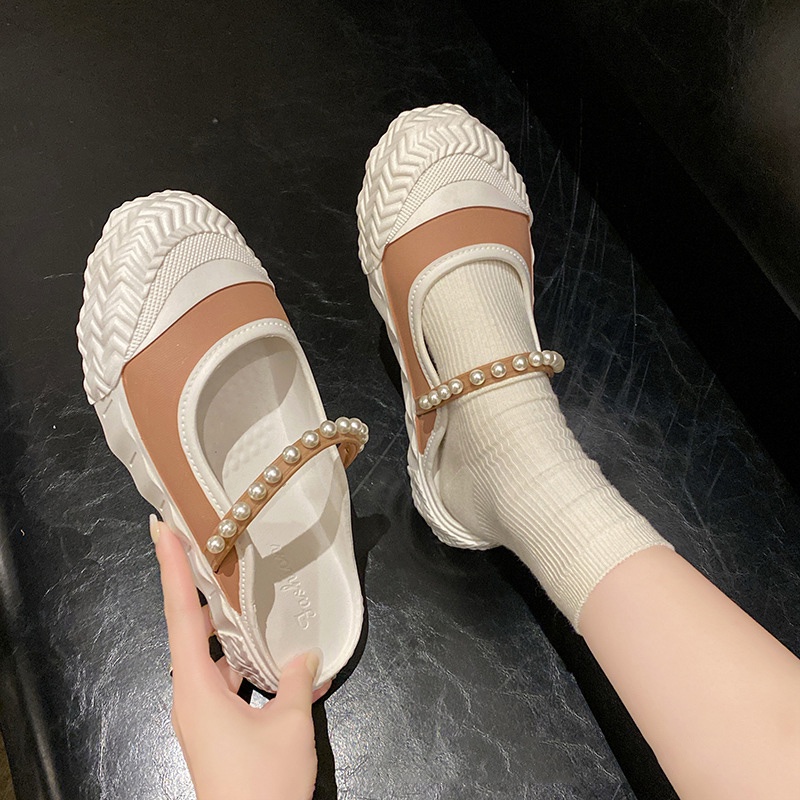 Dép Đế Xuồng Đính Ngọc Trai Thời Trang Thể Thao