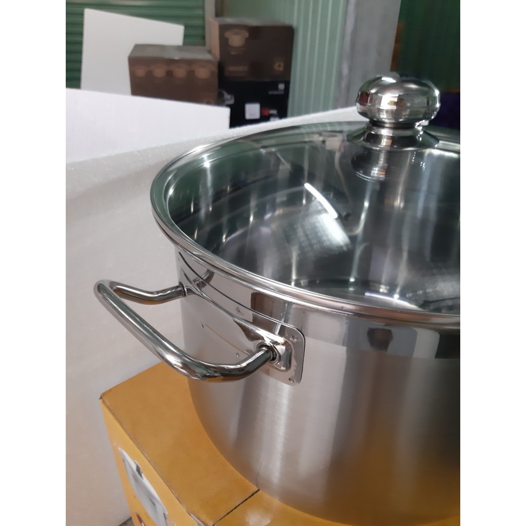 Nồi luộc gà inox 430 bếp từ 3 đáy Fivestar Standard 36cm nắp kính .Tặng 2 vá canh inox - .Sử dụng được với bếp từ