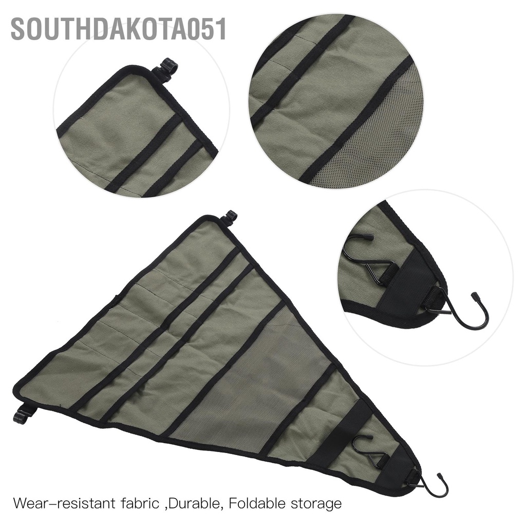 Southdakota051 Túi lưu trữ bộ đồ ăn có thể gập lại điều chỉnh được nhiều túi đựng dao kéo cho ba lô đi cắm trại BBQ Đi đường dài