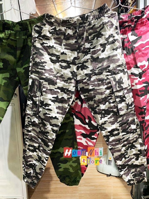 QUẦN JOGGER CAMO BOX PANT UNISEX MÀU TRẮNG ĐEN - QUẦN KAKI BO LAI LÍNH 2 TÚI -  MM