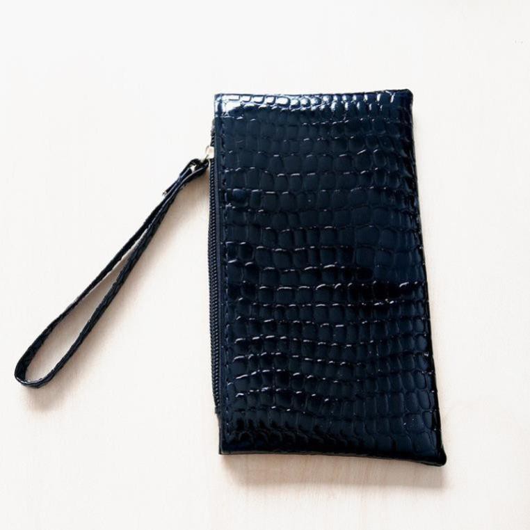 (Ảnh thật)) Ví da, ví dài cầm tay có quay đeo cổ tay đựng được điện thoại, thẻ dễ cất,dễ lấy - MST040