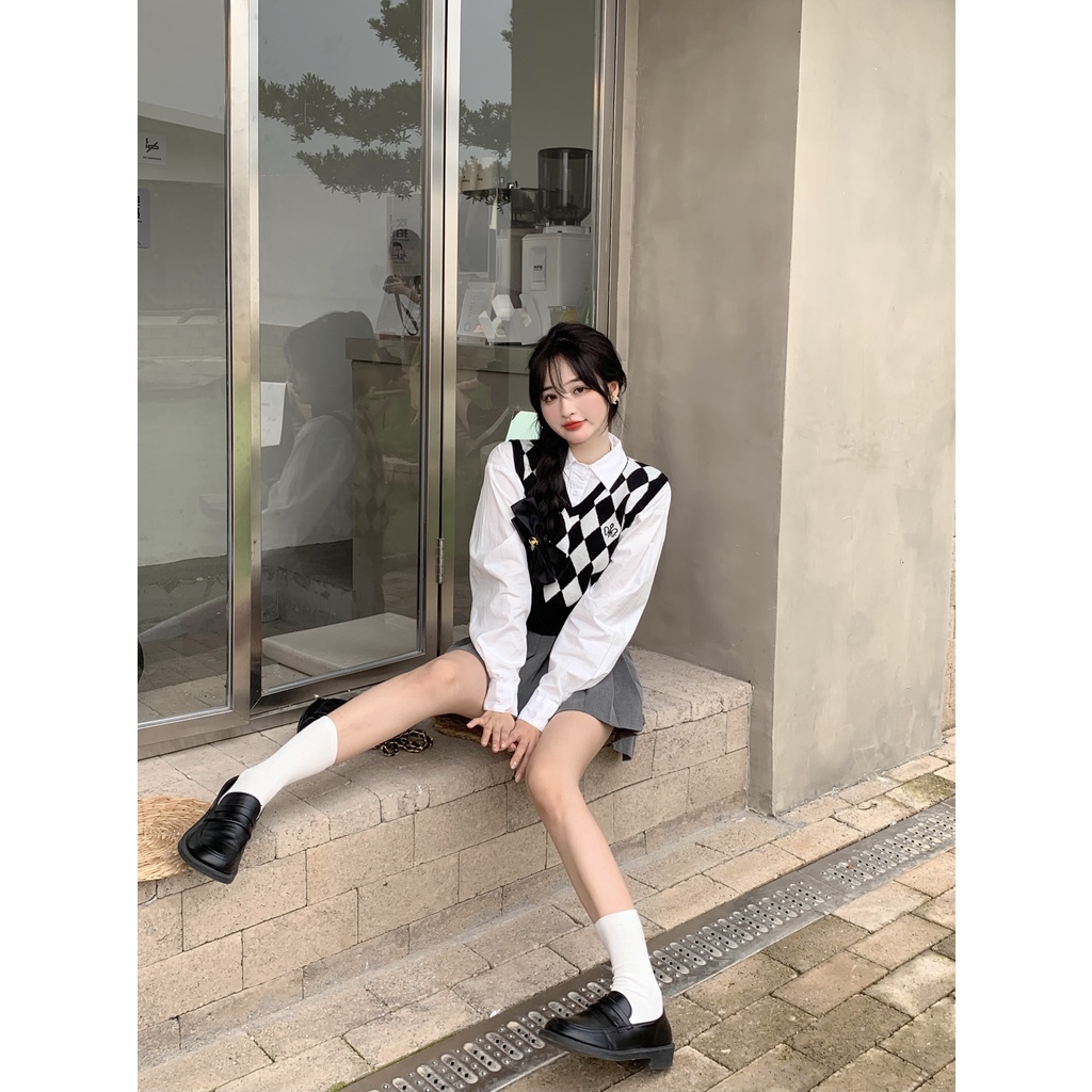 Áo Dệt Kim Không Tay Dáng Ngắn Phong Cách Hàn Quốc Thời Trang Cho Nữ