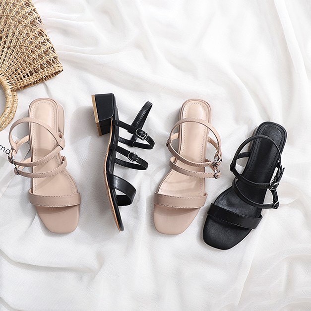 Sandal nữ gót trụ cao 3cm mẫu mới nhất - g90