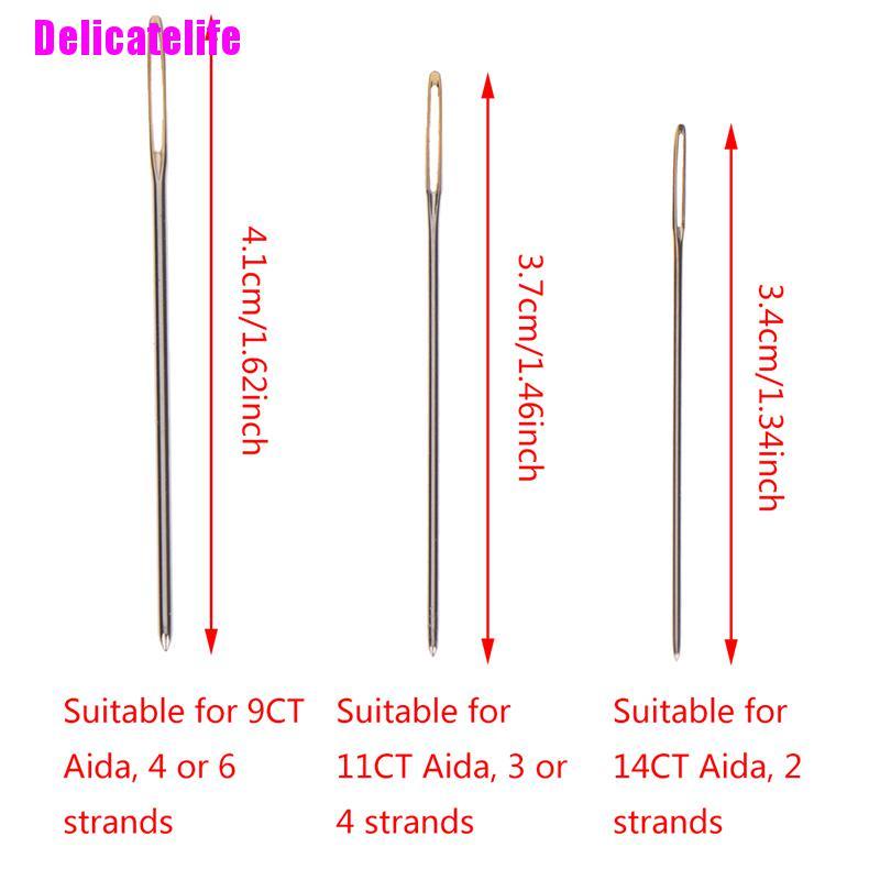 Bộ 30 kim thêu tay hình đôi mắt màu vàng kèm chỉ