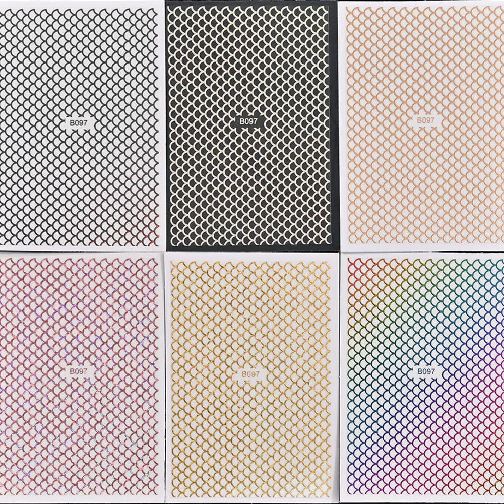 Set 12 Miếng Dán Trang Trí Móng Tay 3D Họa Tiết Sọc Ba Chiều DIY