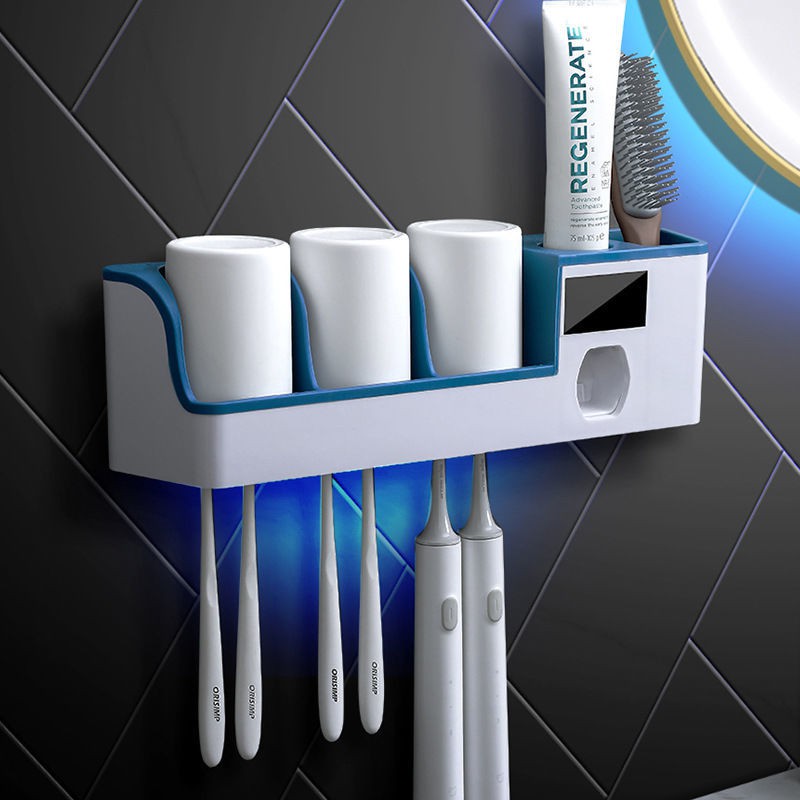 toothbrush sterilizer Smart Ultraviolet sterilization electric wall-mounted perforation-free toothpaste squeezing storage box rack