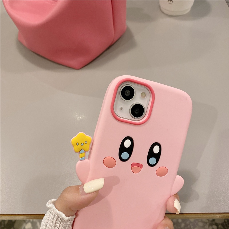 Đối với iphone 12 pro 11 pro max Ốp lưng silicon mềm iphone 13 pro xs max xr x / xs 6 7 8 cộng với vỏ điện thoại hoạt hình dễ thương Ốp lưng điện thoại chống sốc màu hồng