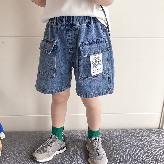 2023 Hàn Quốc Quần Jean Nam Năm Điểm Giản Dị Mùa Hè