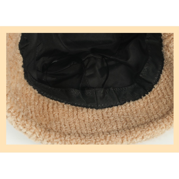 Mũ lông cừu giữ ấm màu sắc đơn giản phong cách Nhật Bản dành cho bạn nữ