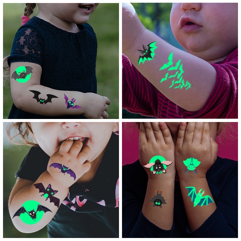Nhãn Dán Hình Con Dơi Halloween Nhãn Dán Hình Xăm Không Khí Vui Nhộn Thân Thiện Với Môi Trường Chống Thấm Nước Qiqimall_vn