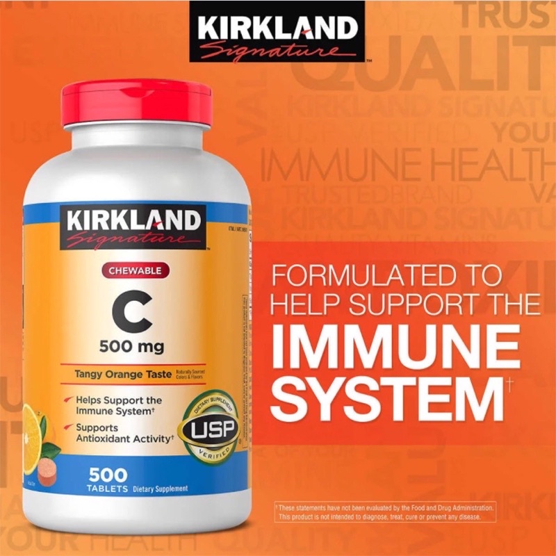 Viên ngậm Vitamin C 500mg Kirkland Hộp 500 viên [Mỹ]
