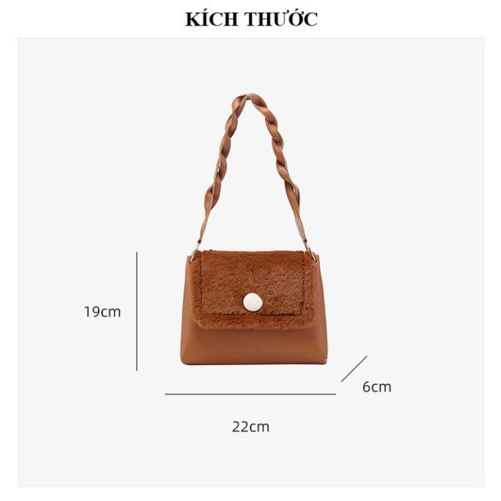 Túi kẹp nách phối lông cừu siêu dễ thương TX29 túi đeo chéo T.xách Chip Xinh | BigBuy360 - bigbuy360.vn