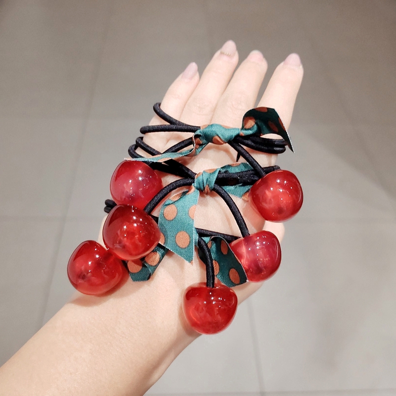 Dây Buộc Tóc Hình Trái Cherry Xinh Xắn Cho Nữ