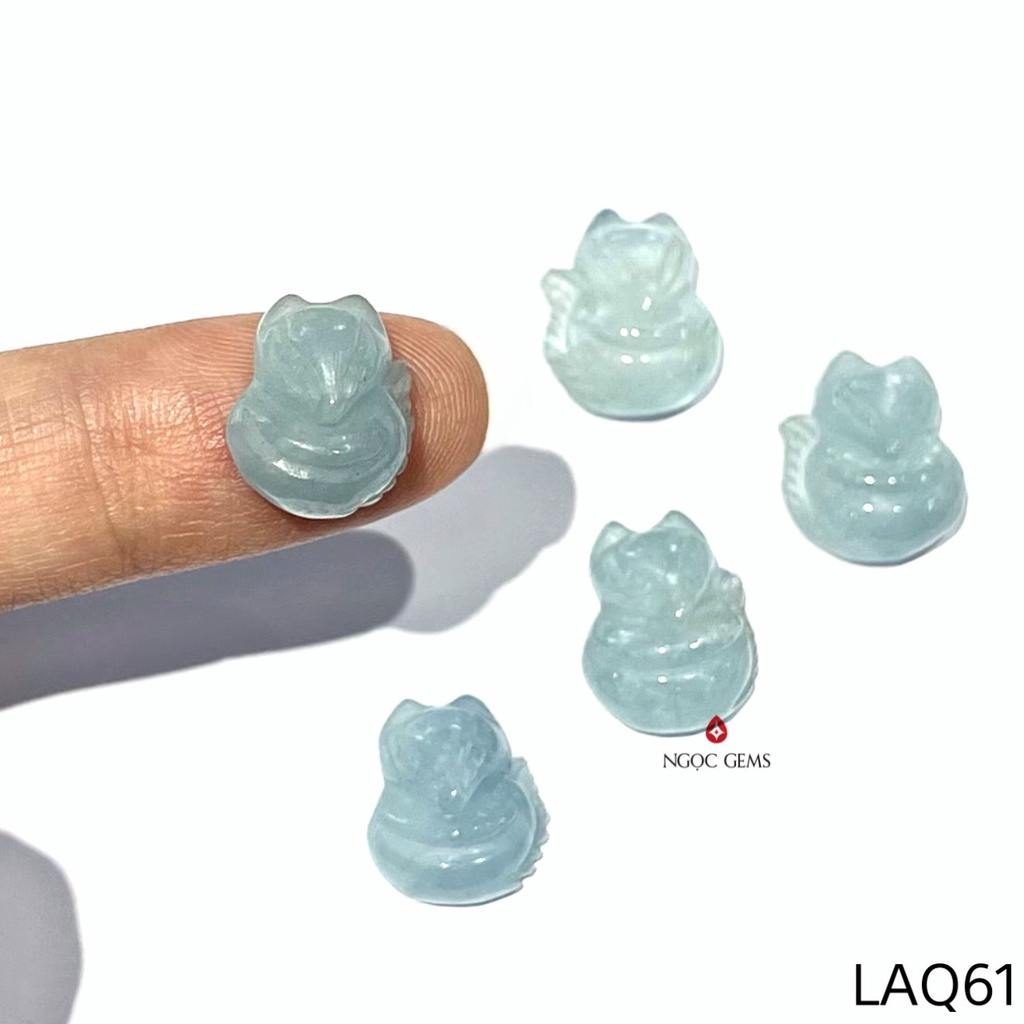 Ngọc Gems - Mặt Hồ Ly Đá Aquamarine