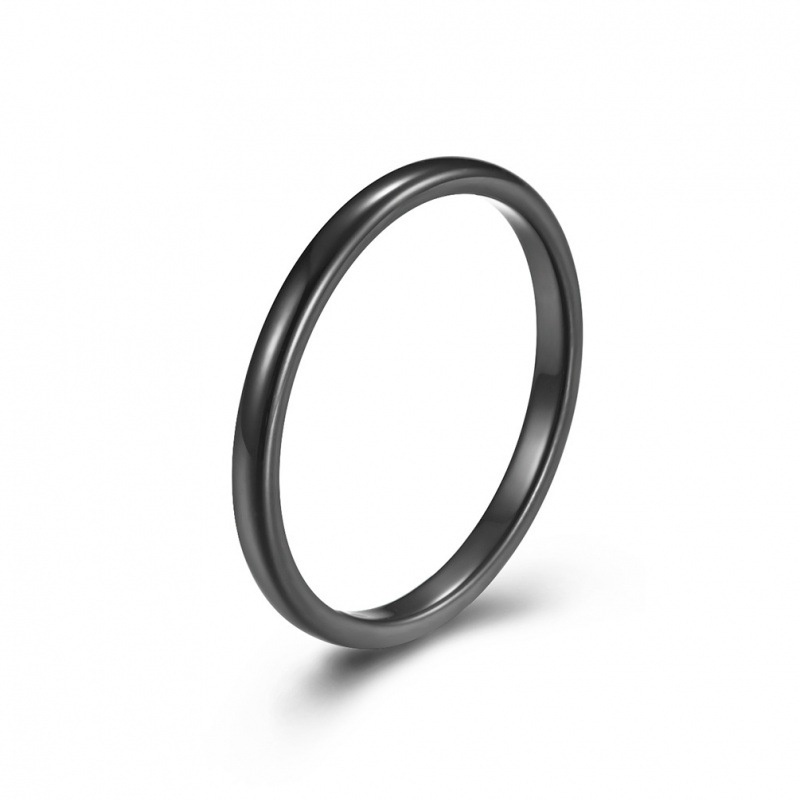 Nhẫn Cincin Wanita Bằng Thép Titan Màu Vàng / Bạc 2mm Đơn Giản Thời Trang Hàn Quốc Cho Nam Và Nữ