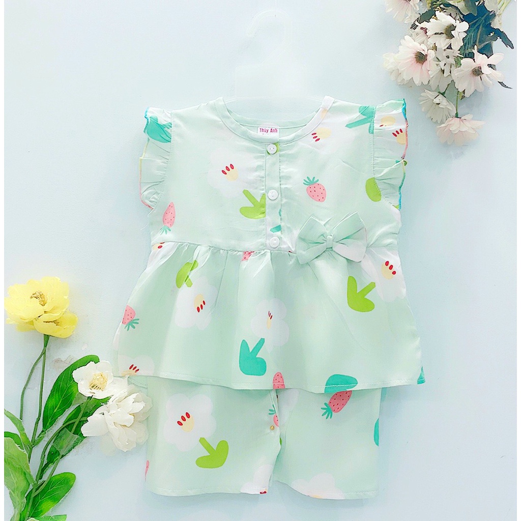 [Bé 9-37kg] Bộ TOLE, LANH CÁNH TIÊN QUẦN ĐÙI BE GÁI - chất vải tole, lanh 2 da mem, mịn không co rút [ Hàng đẹp loại 1]