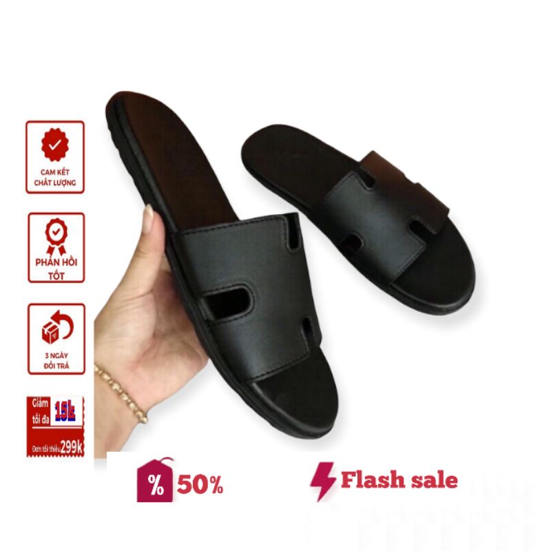 Dép nam quai ngang chữ H bản đế cao su quai dày- loại cao cấp