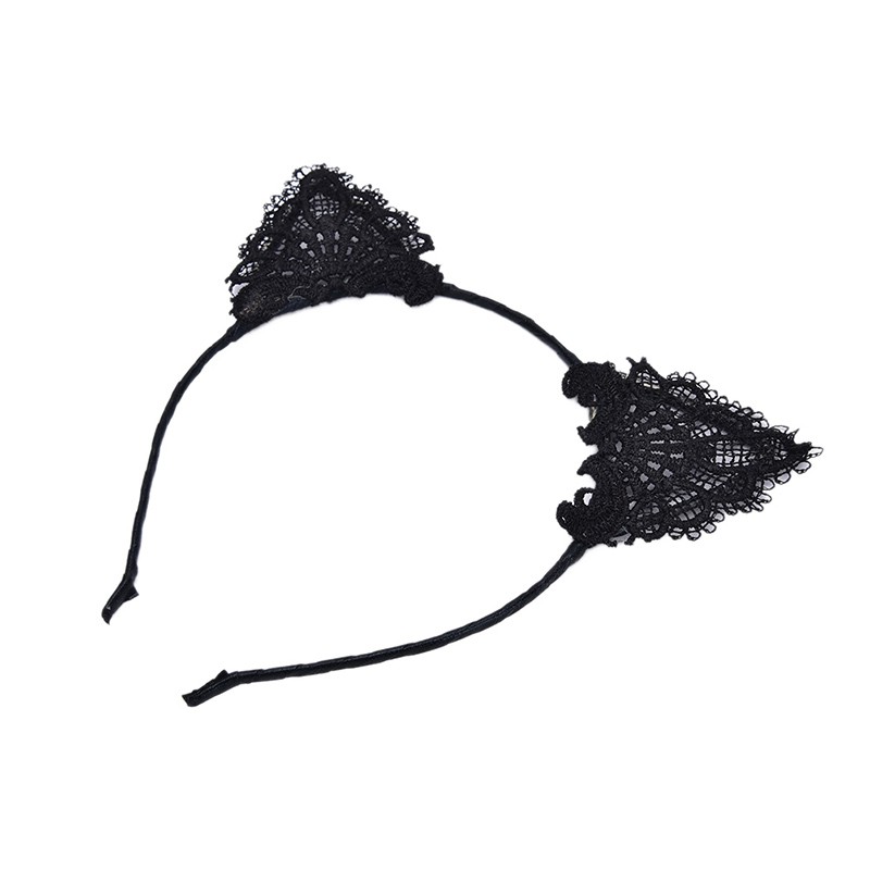 Băng Đô Tai Mèo Phối Ren Dễ Thương Dành Cho Nữ